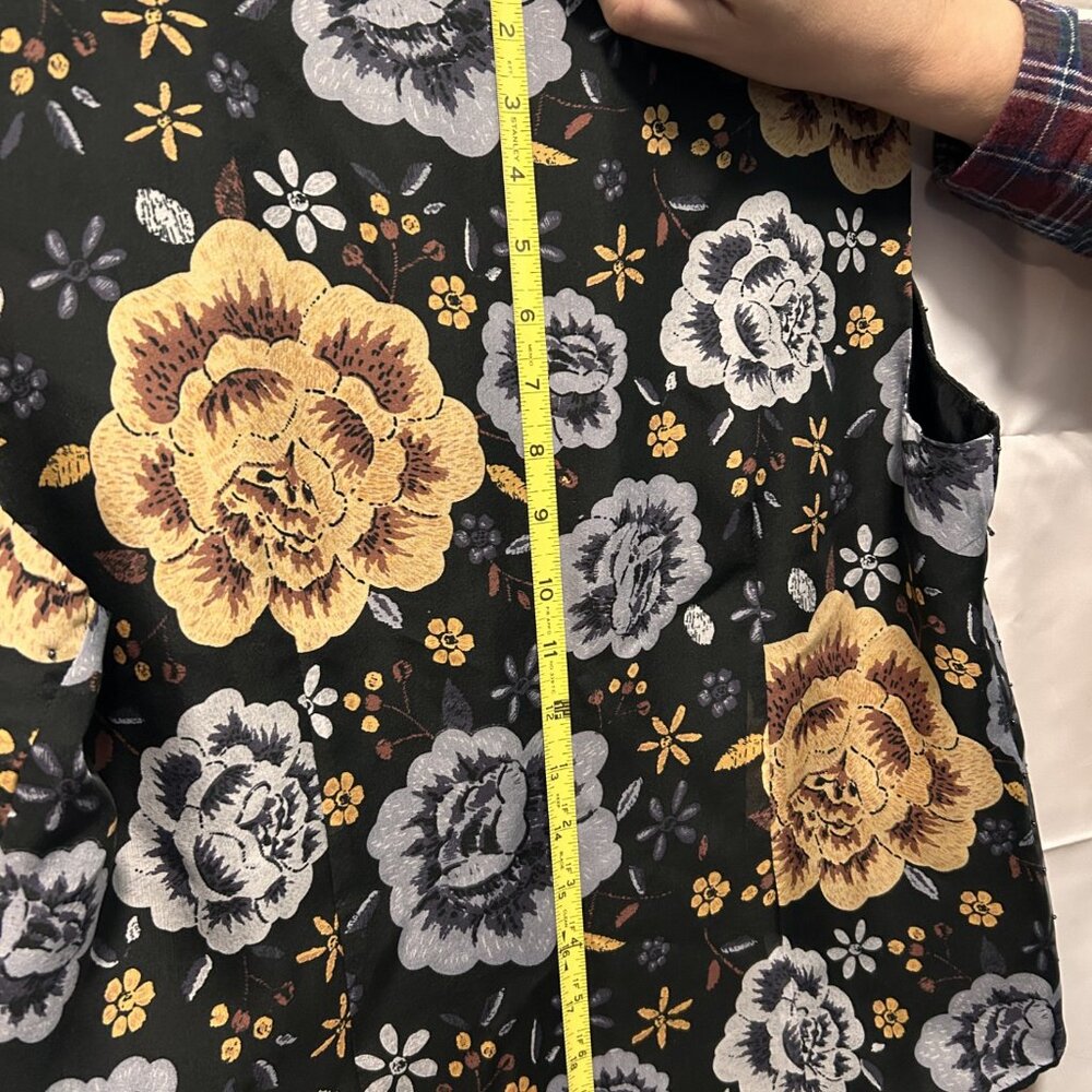 Spenser Jeremy Vintage 1990s Floral Silk Vest - Size XL - Picture 8 of 9
